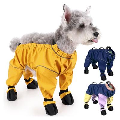 Waterproof Dog Boots with Suspender 4-Legged Dog Rain Shoes Anti-Slip Pet Paw Protector for Small Medium Dogs