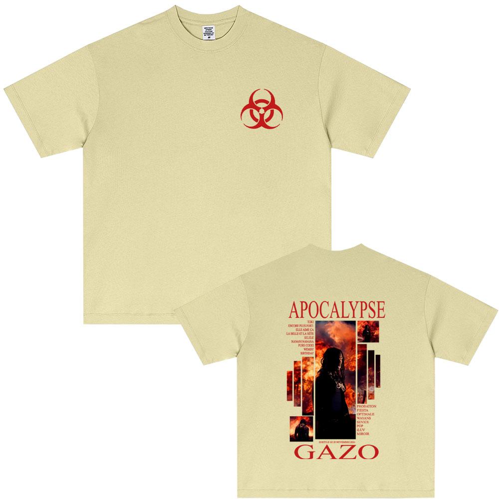 Rapper Gazo APOCALYPSE Album Tshirt Unisex Women Hip Hop Fashion Pop Music Streetwear Male Casual Oversized Short Sleeve T Shirts