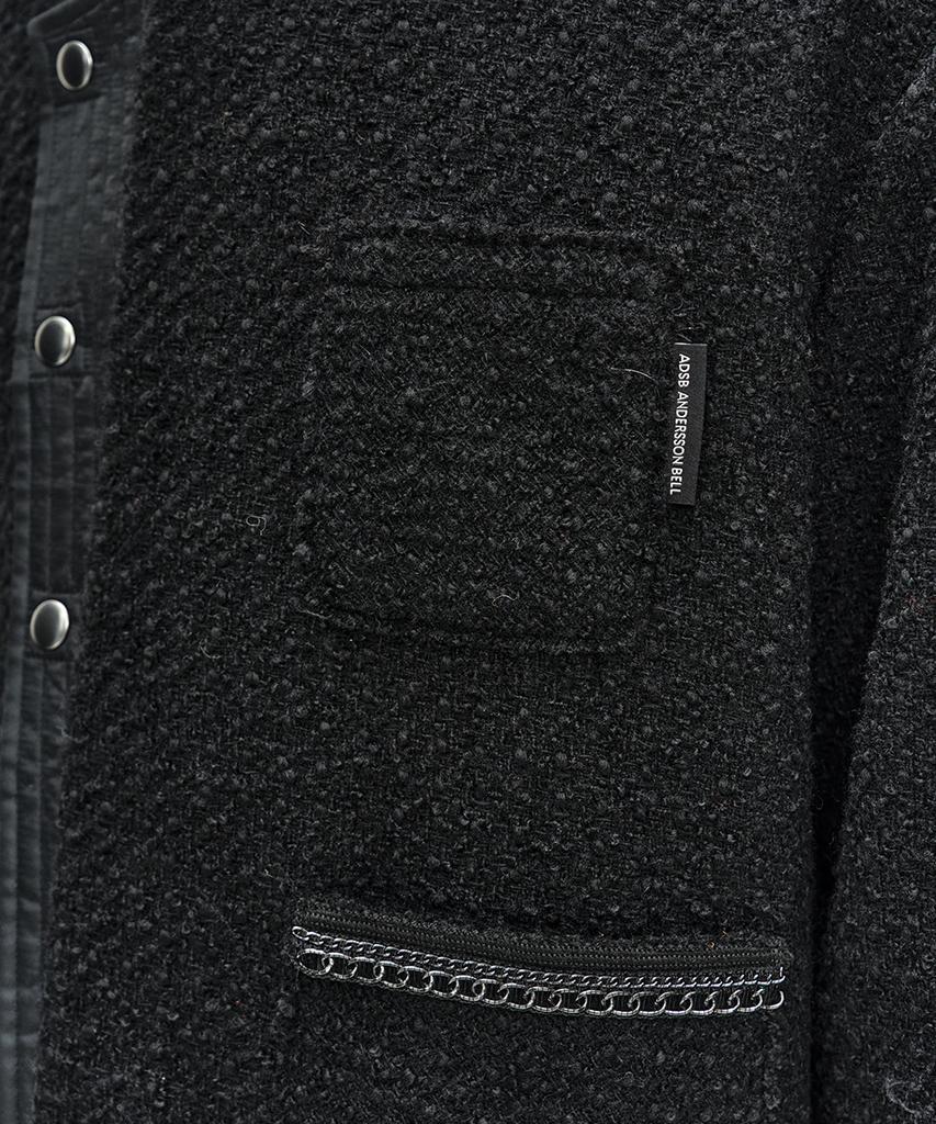 Adsb Andersson Bell Knit Collar Tweed Cardigan (Black)