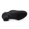 3.5cm Heel Women Soft Sole Latin Dance Shoes Suede Sole Spring Summer Black Breathable Dance Shoes