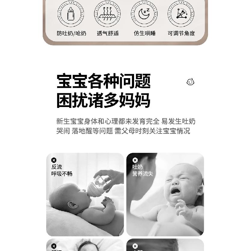 Incline pillow for infants to prevent spit-up, a magical tool for sleeping, feeding slope cushion, anti-choking bed for babies, newborn baby pillow