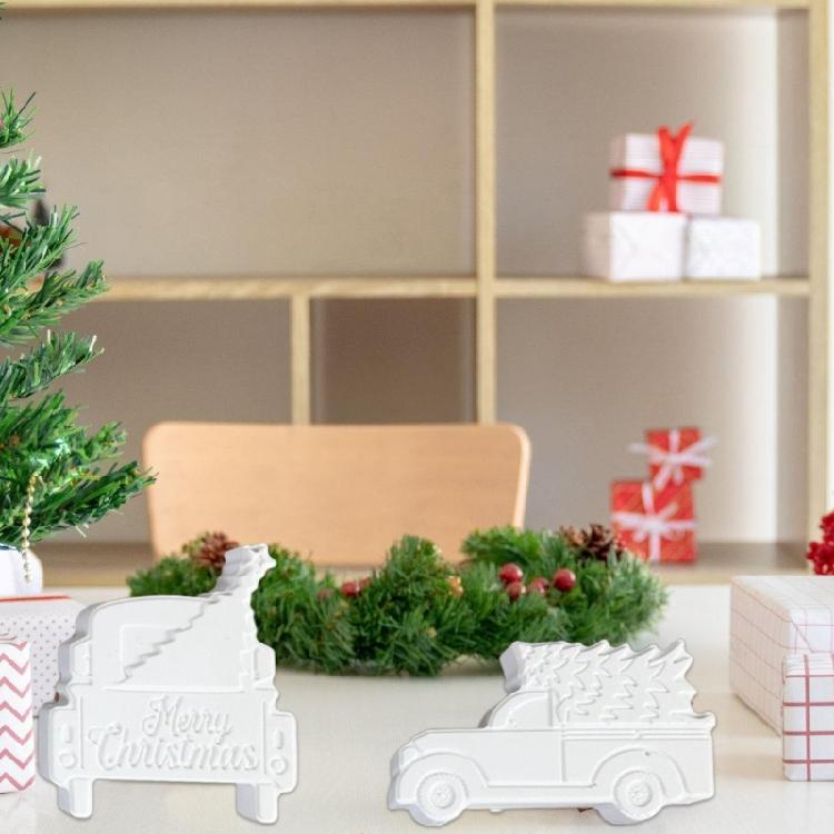 Holiday Vehicle Candle Silicone Molds Christmas Tree Silicones Mould For Handmade Candle Soap Holiday Home Decoration