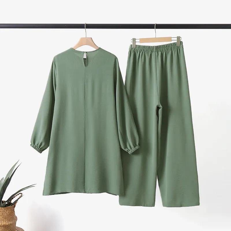 2024 Trendy Muslim Solid Color Outfit Set
