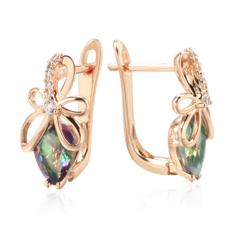 

Серьги-капли с геометрическим дизайном и бантом, красочные цирконовые серьги для женщин, модные повседневные украшения