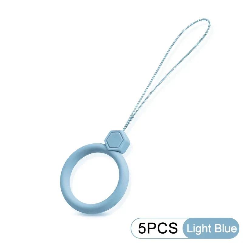 Silicone Wrist Strap Lanyard Mobile Phone Hanging Rope Finger Ring Anti-lost Straps Phone Lanyard For iPhone 16 Pro Max Samsung