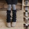 Kids Fashionable Ribbed Leg Warmer Cosy Winter Knitwear With Decorative Bows For Girls Play And Casual Outfits