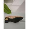 Scarpe da Lavoro da Ballo Basse con Strass Appuntati per Donna, Bocca Bassa Texture Metallica