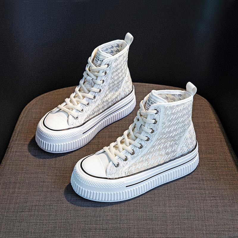 Fashion Summer Breathable Womens Platform Shoes Harajuku Chunky Heel Ladies Spring Shoe Thick Bottom Zipper Street Style Shoes for Women