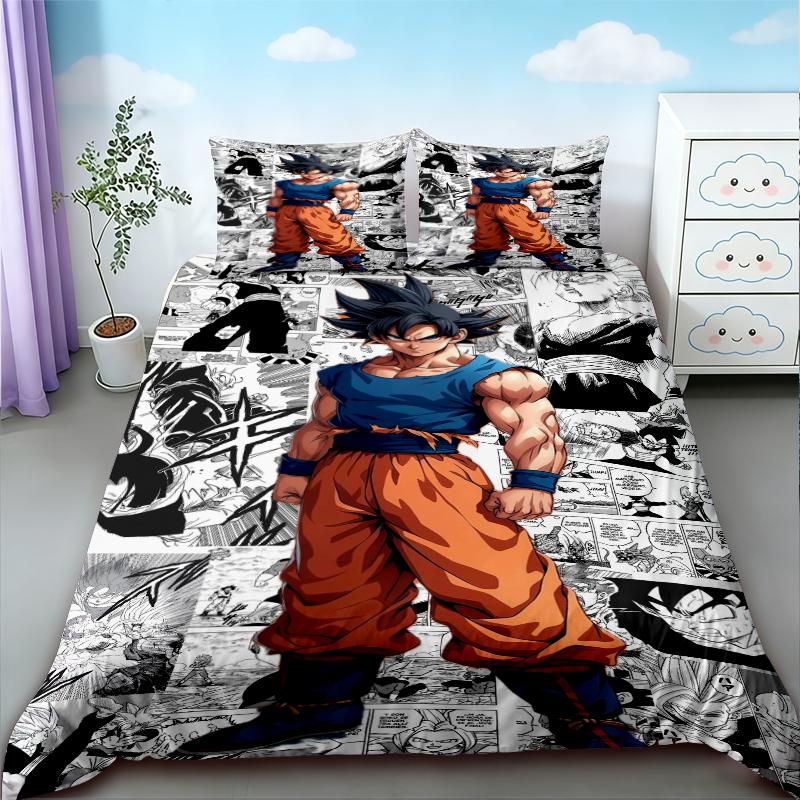 Teens Goku Duvet Cover Dragon Ball Bedding Set Queen King Size For Bedroom Home Dormitory Decor Boys Birthday Gifts