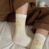 Female Spring and Autumn Lovely Cartoon Flocking Bear Head Sweat Suction Tube Pile Pile Cotton Socks