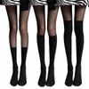 Sexy Thigh High Pantyhose Patchwork Fake Stockings Fashion JK Socks  Harajuku