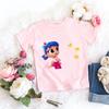 Kids Girl Pink Tshirt Baby Rainbow Kingdom Tops Toddler Tees Clothes Children Clothing Cartoon Short Sleeve Tshirt Casual Wear