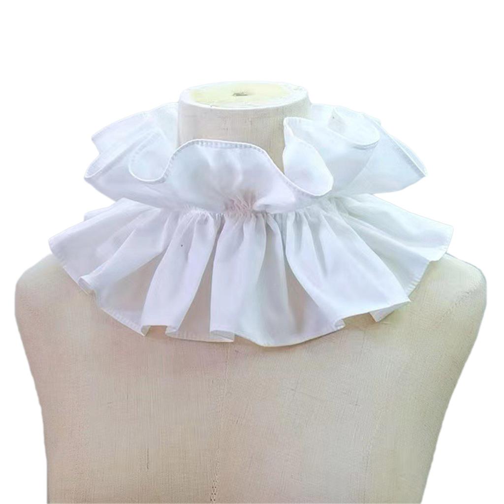 Victorian Ruffled Collar Elegant Sweet Girls Blouse Collar Lapel Shawl Decorative Lapel for Lady Medieval Cosplay