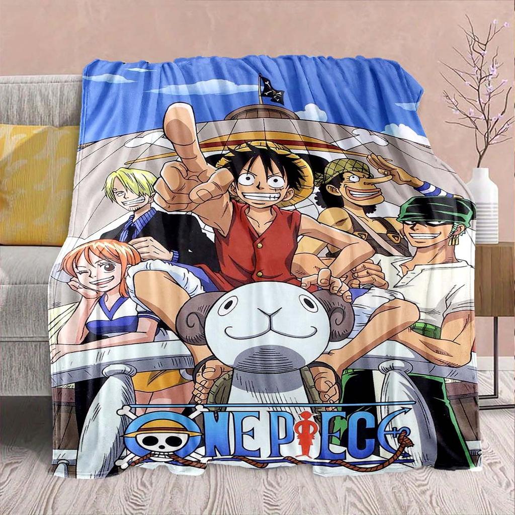 Manta de Franela del Anime One Piece - Suave Cálida Perfecta para Sofá, Ropa de Cama Camping Viaje Oficina Decoración del Hogar -QJY
