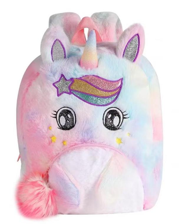 

Плюшевый рюкзак «Единорог» 2025: Очаровательная и вместительная сумка на двойном плече для детей и девочек из детского сада 28*24*10 cm