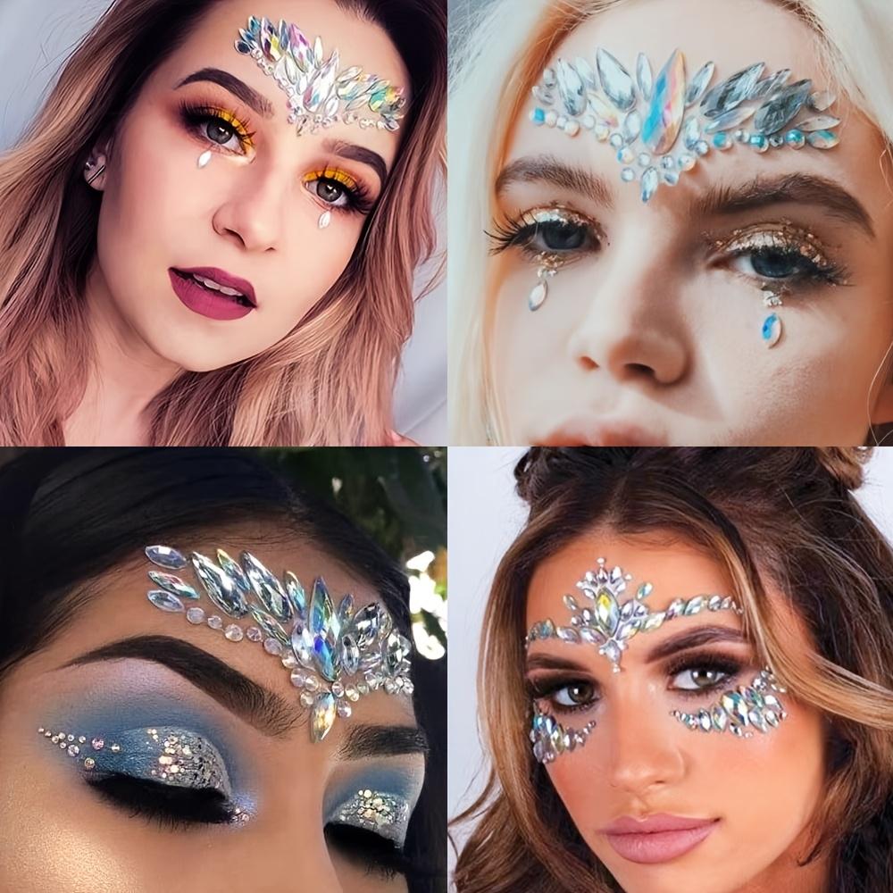 

For Halloween 5sheets/set Face Gems Decals Festive Eye Forehead Embellishments Carnival/Mardi Gras/Masquerade Aurora Crystal Stickers High Quality 5sheets/set разноцветные