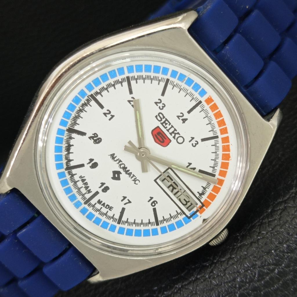 ВИНТАЖНЫЕ АВТОМАТИЧЕСКИЕ ЧАСЫ SEIKO 5 6319A ЯПОНИЯ МУЖСКИЕ БЕЛЫЙ ЦВЕТ ЦИФЕРБЛАТ a708378-1