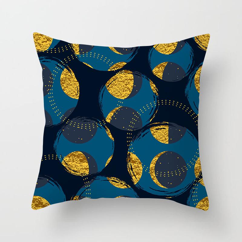 Home Products New Black Geometric Sofa Pillow Cushion Cover Digital Printing Office Cushion Cover