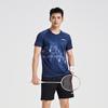 Li Ning Badminton Collection Badminton Jersey Set Unisex Dark Ship Blue AATV009-3