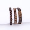 European-American Retro Braided Leather Multi-Layer Bracelet - Punk Style, Genuine Leather