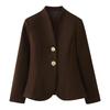 European and American style, new women's clothing, fashionable, woolen cocoon-shaped waist metal buckle decorative coat