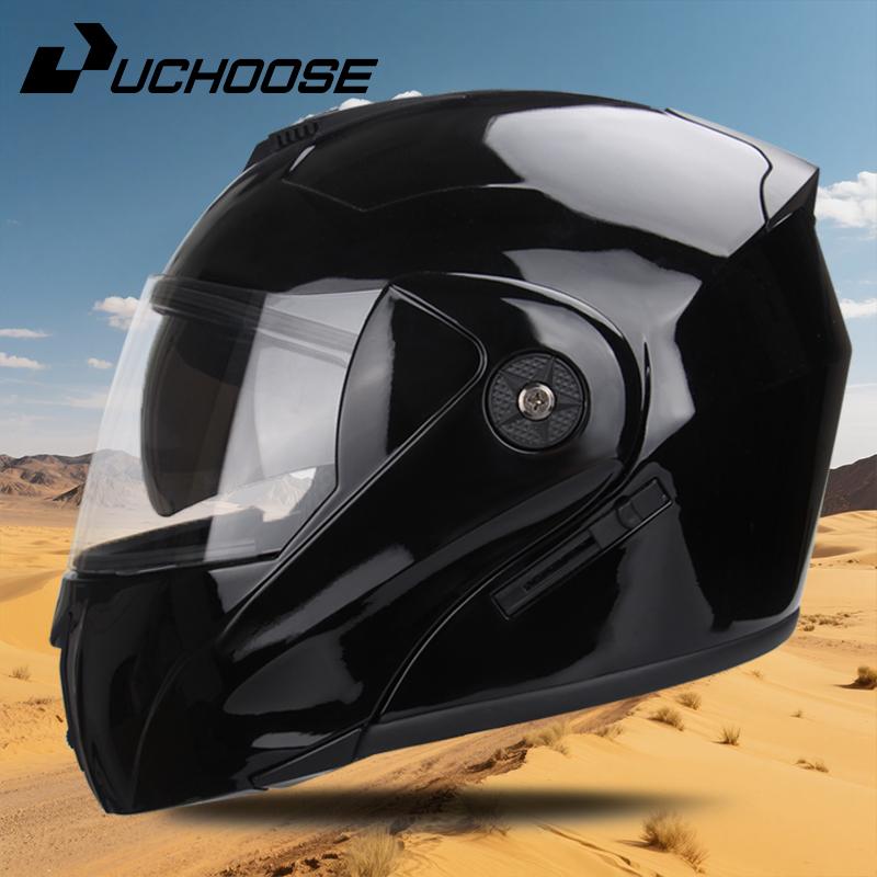 UCHOOSE New Motorcycle Helmet Full Face Racing with Double Sun Visor Women Man Flip Up Double Lens DOT