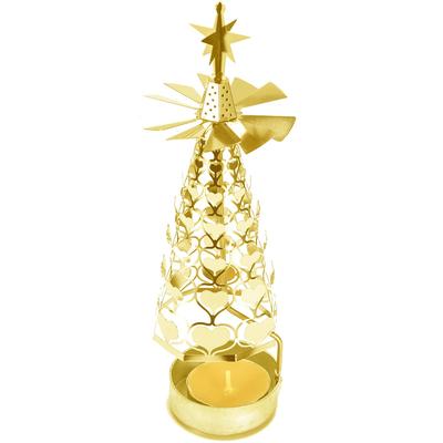 Christmas Rotary Candle Holder - A Christmas Tree Sparkles and Rotates. Romantic Scandinavian-style Interior Decoration. Starlight Windmill Rotating C