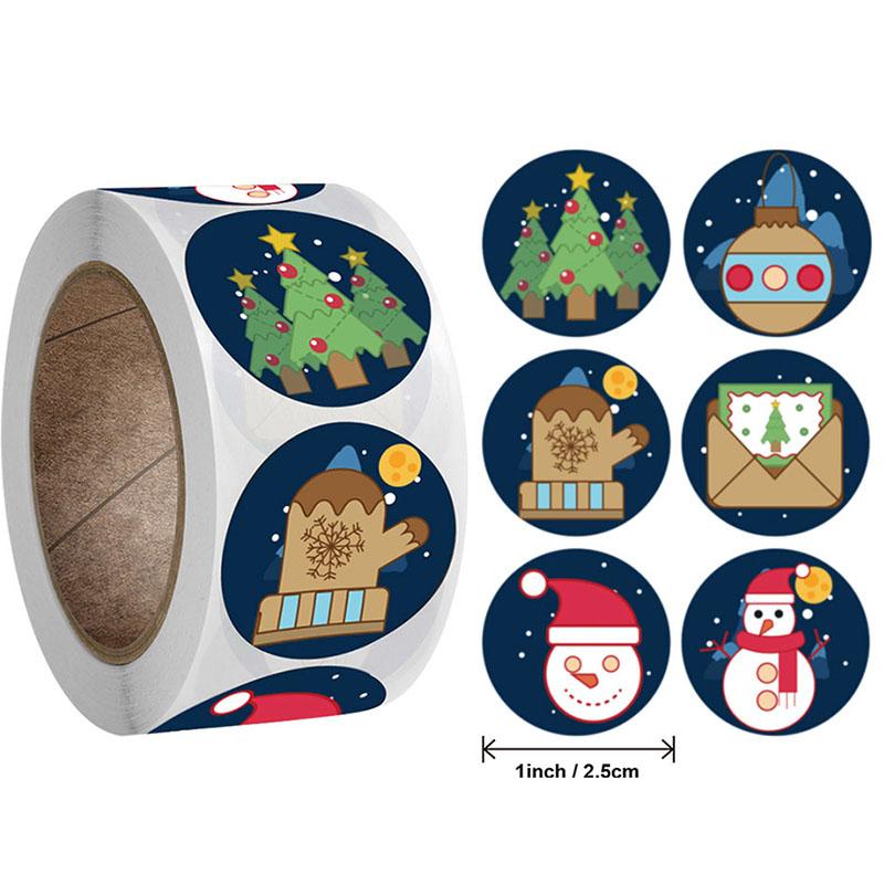 Christmas Cartoon Sticker Thank You New Stickers Rolling Pack Stickers Lables Packaging Stickers Roll