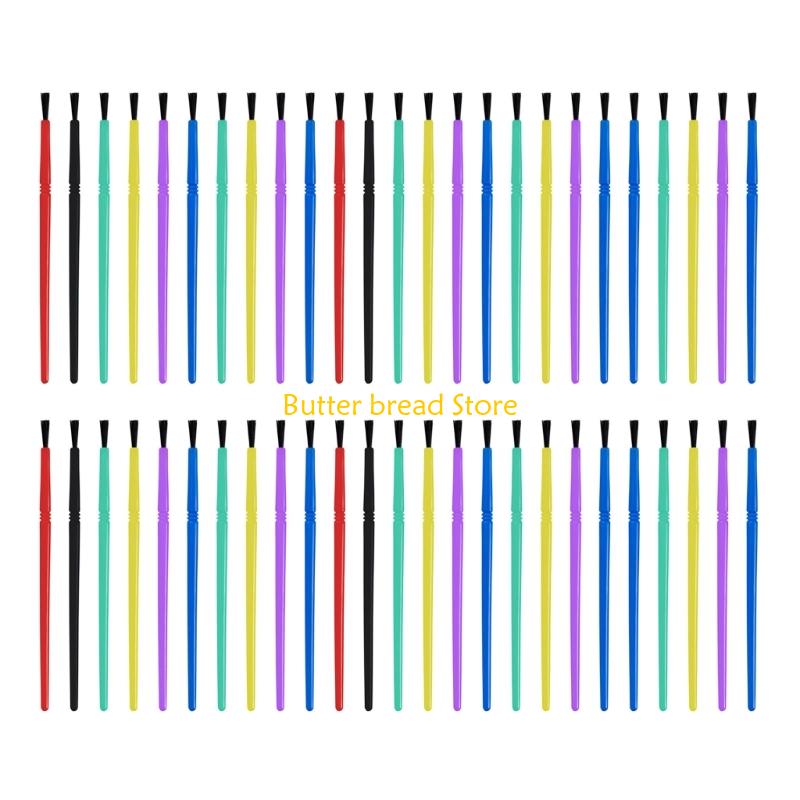 W89C 50 Pcs Paint Brushes Set Watercolor Paint Brushes Small Acrylic Brush Set