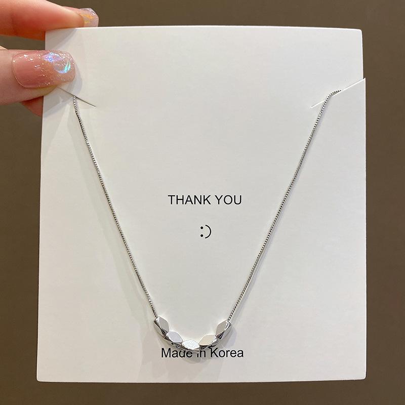 2025 Cold Wind Square Necklace Women's Simple Metal Pendant Clavicle Chain Transfer Accessories