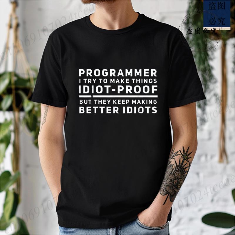 Fashion Loose Hip Hop Street Casual Streetwear Man Tees Funny Computer Programmer Design Coding Programmers Humor Print T-Shirt S разноцветный