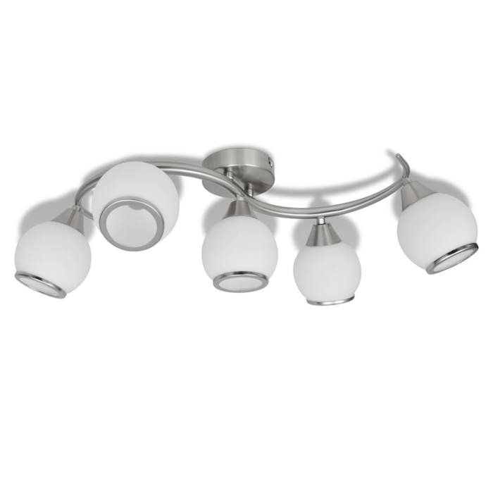 Ceiling Light with Glass Shade 5 E14 Bulbs 240987