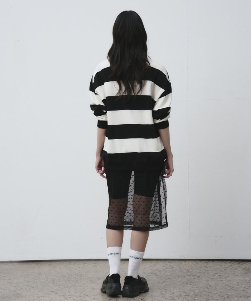 THE GREEN LAB Lace Layered Wrap Skirt [Black]