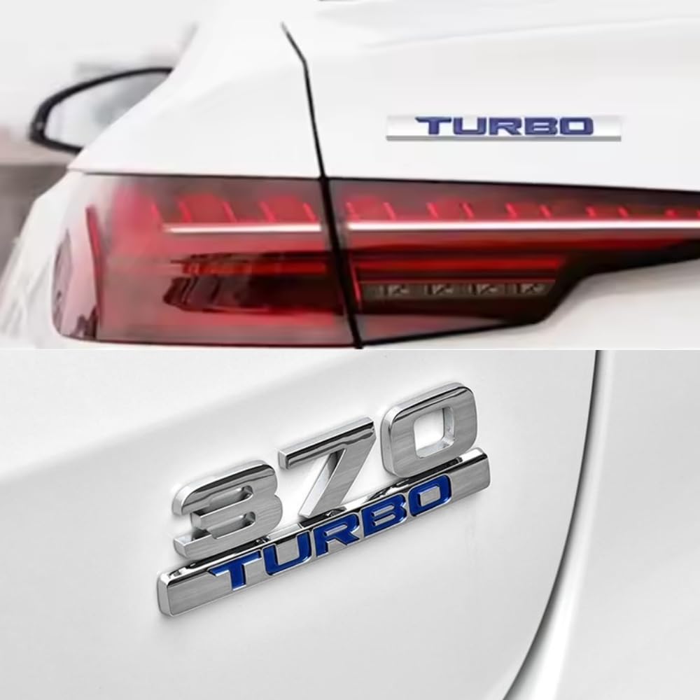 GETON TURBO 3D Emblem Metall Universal Auto Logo Aufkleber Dress Up Custom Autoteile Turbo (SCHWARZ)