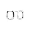Silver 925 Oval Square Bold Silver Earrings