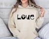 Autumn And Winter Love Cat Pattern, Printed Long-Sleeved Top Trendy Fashion Women'S Hooded Sweater
