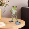 Mopping Cartoon Frog Figurine Doing Resin Statue Housework Frog Sculpture Home Office