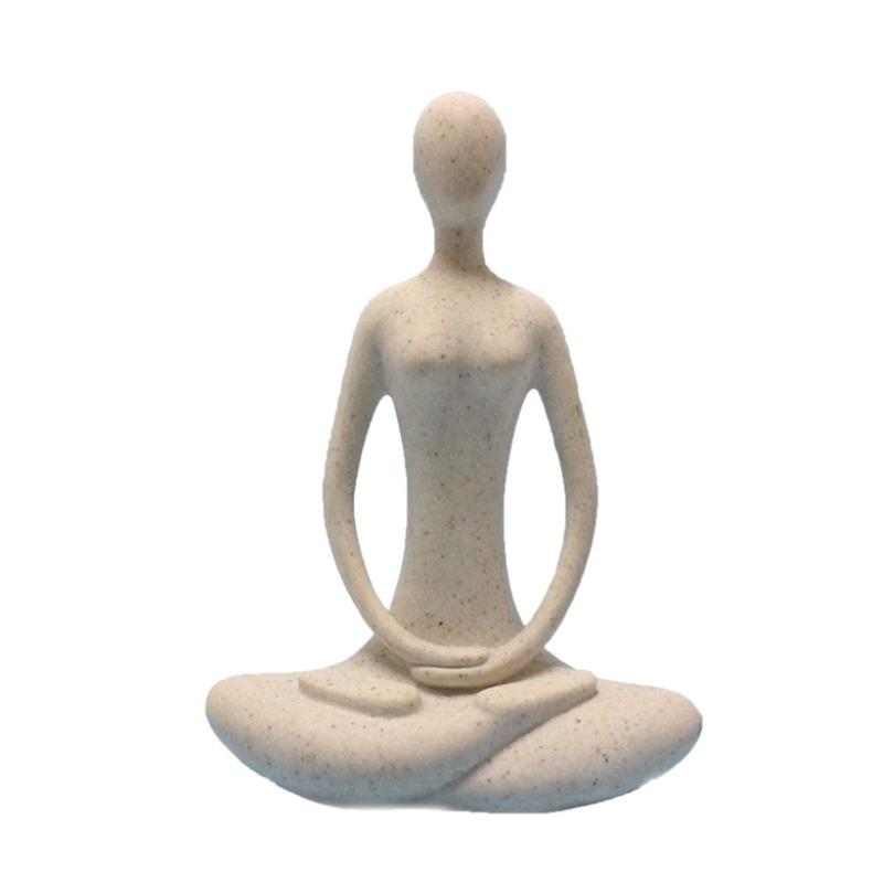 Harz Yoga Pose Mädchen Figur, Kreativer und Schlichter Stil Heimdekoration, Figurenstatue Ausstellung