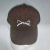 Winter Plush Baseball Cap With Embroidered Butterfly Bow Design For Wear Daily