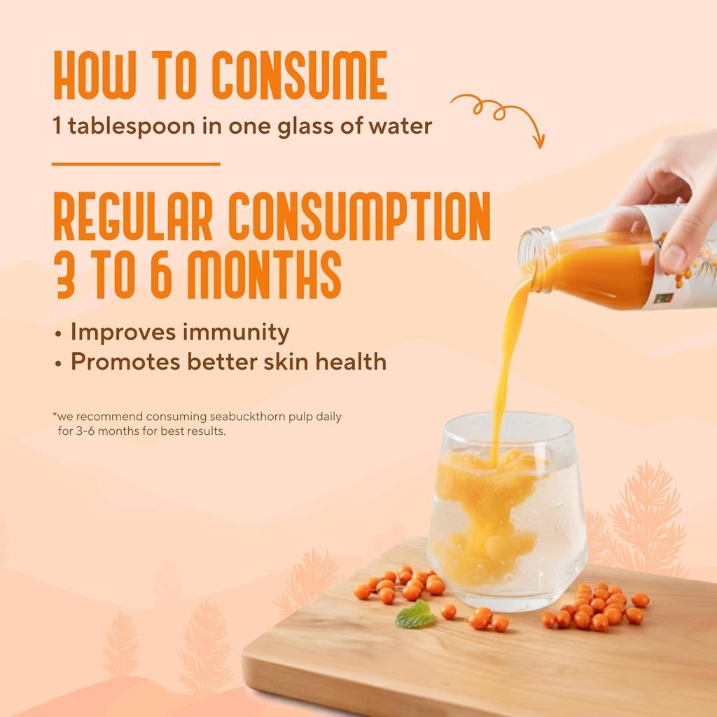 My Pahadi Dukan Himalayan Sea Buckthorn Berry Pulp 100ml Natural Juice For Skin Health Immune Support And Vitality