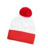 Stilvolle Wintermütze mit Farbblock-Design und süßem Bommel aus Acrylgarn, Unisex-Pullovermütze für Festival-Events