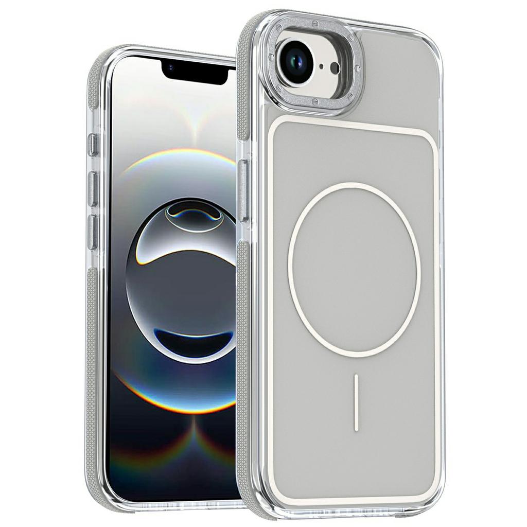 For iPhone 16e Magnetic Case Dual Color Shockproof TPU PC Phone Cover Compatible with MagSafe