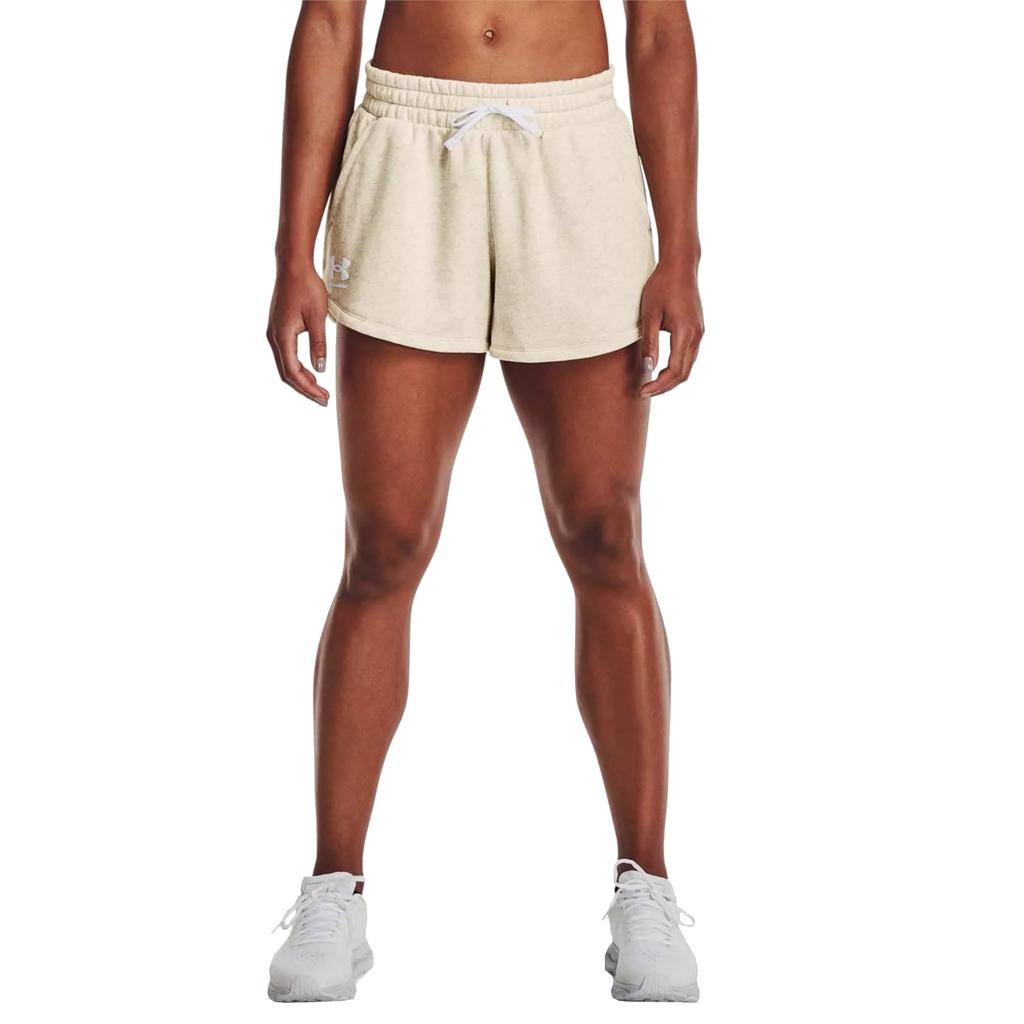 Under Armour Rival Fleece Short, Womens Beige Shorts