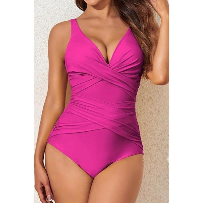 European and American New One-piece Swimsuit Women's High Waist Tight Cross Sexy Backless Swimsuit