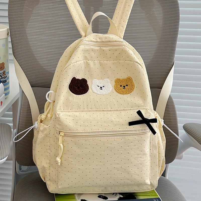Bear Pattern Large Capacity Student Schoolbag Women's Backpack
