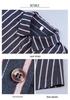 Women's Slimming Striped Cotton Shirt - Petite 7-Sleeve Professional Style for Spring, Summer, or Autumn 2025