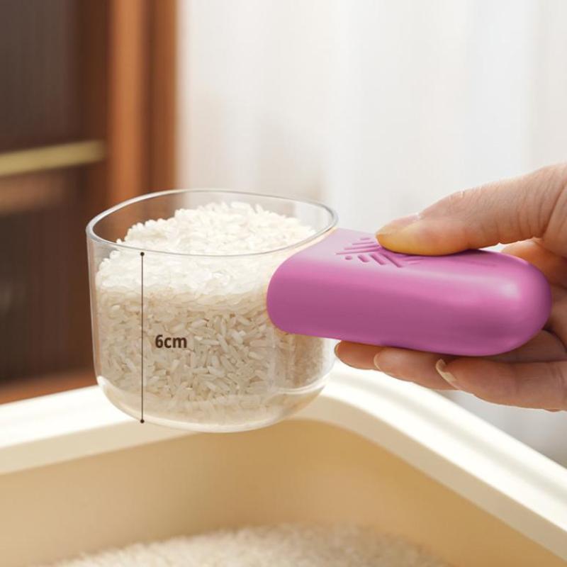Kitchen Rice Scoop Multifunctional Moisture And Insect Prevention Grains Digging Noodle Scoop With Scale Measuring Scoop
