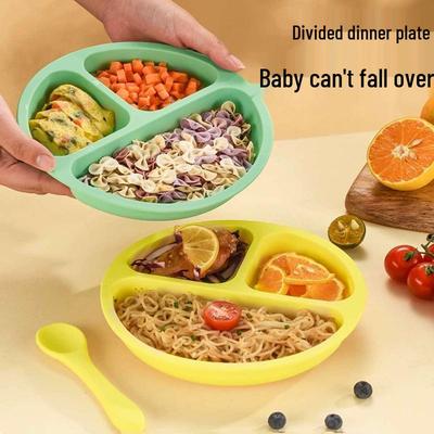 Silicone Suction Plate: Durable, Anti-Fall, Divided Baby Tableware