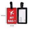 Soft PVC Cute Luggage Tag Letter Printed Travel Tag Men Women Suitcase Name Tag Bag Tags Airplane Labels Travel Accessories