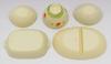 SOUSEN Seto Ware Gift Set of 5 White Medium Plates with Strawberry Boxed Patterns,